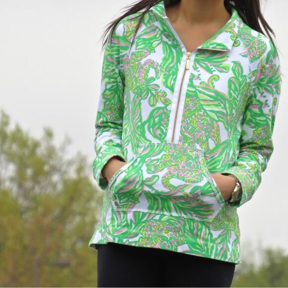 Lilly Pulitzer Skipper Pullover Top Seeing Pink Elephants Popover NWT Resortwear - Picture 2 of 10